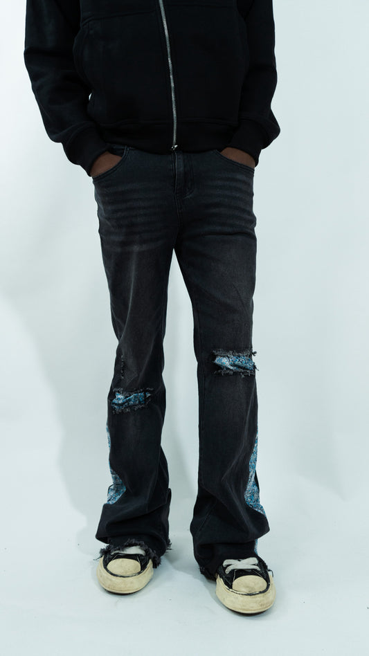 BLACK FLARE BLUE BANDANA #2